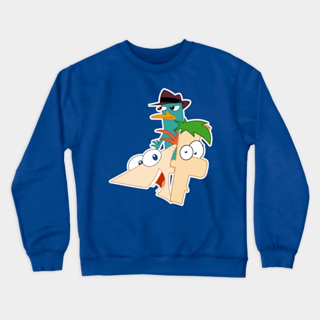 P, F and Agent P Platypus Crewneck Sweatshirt by LuisP96